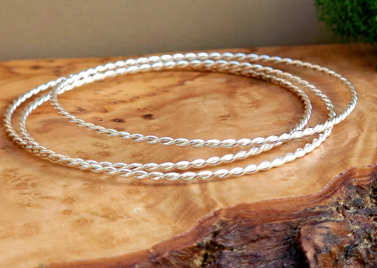 Bangle - Braided Sterling - Set of 3