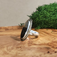 Ring - Montana Agate Oval/Sterling/14k Gold Fill Braid