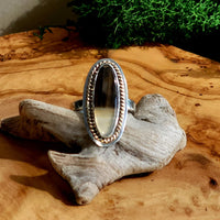 Ring - Montana Agate Oval/Sterling/14k Gold Fill Braid