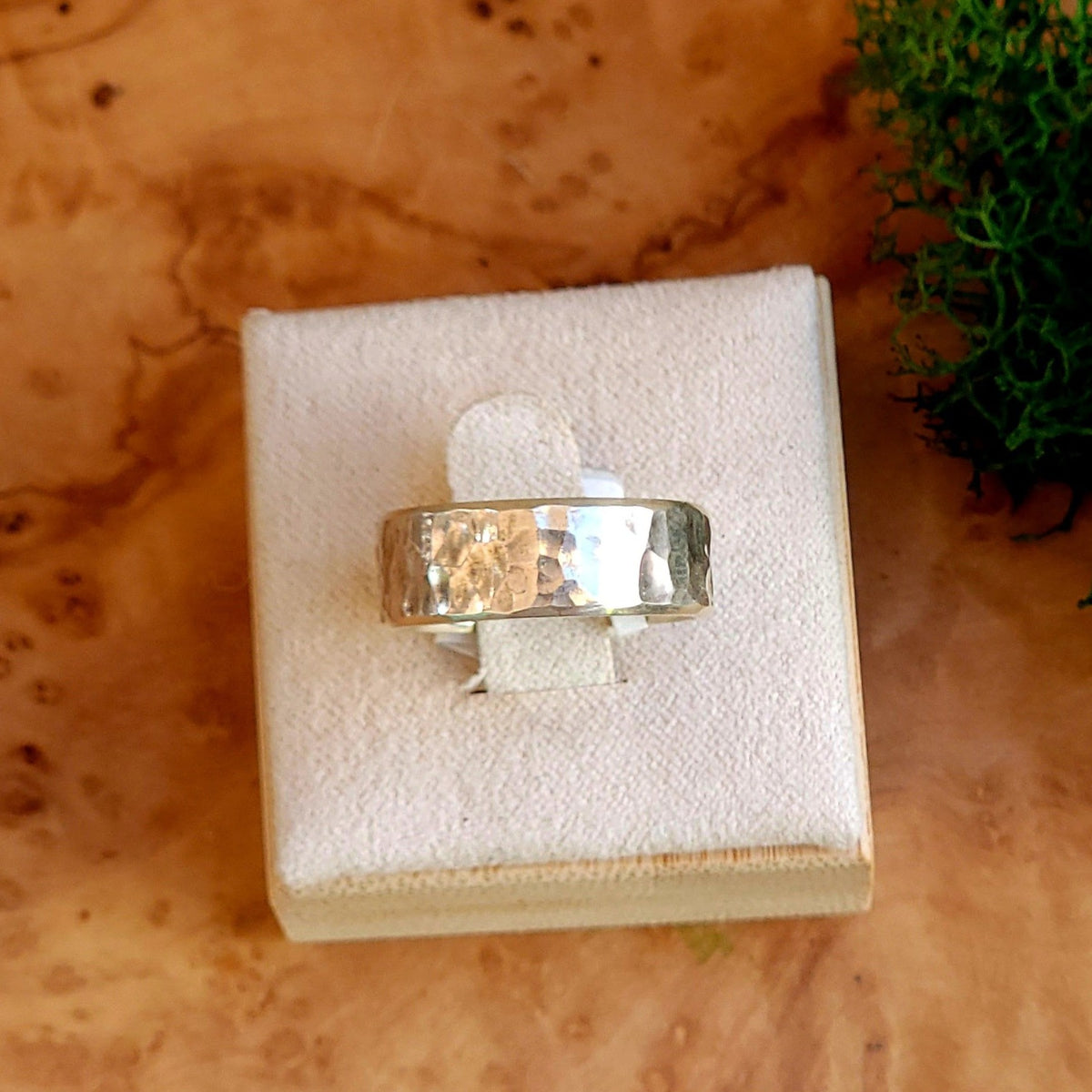 Ring - Statement - Hammered Sterling Band 6 mm