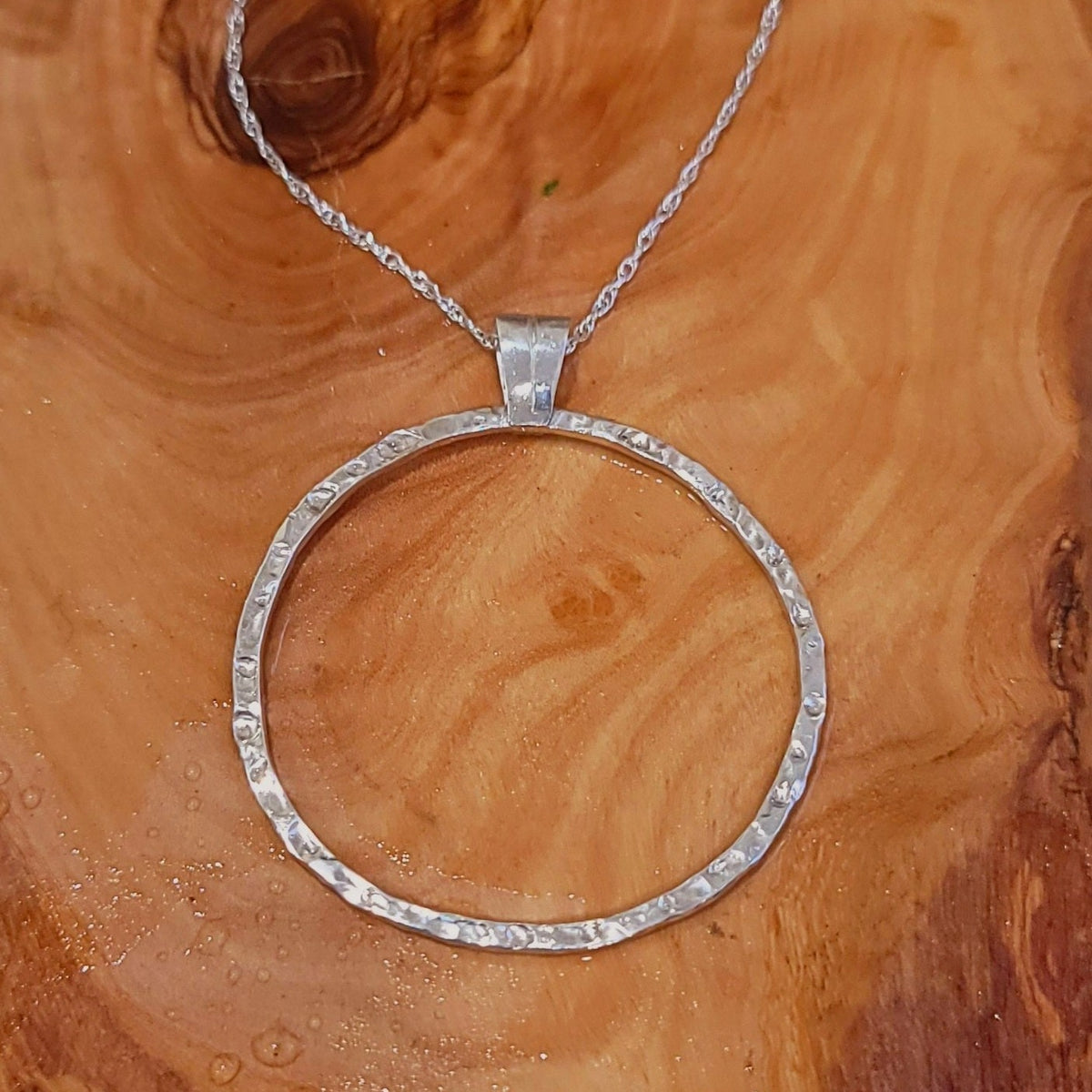 Pendant - Hammered Sterling - Circle - 2-1/2"
