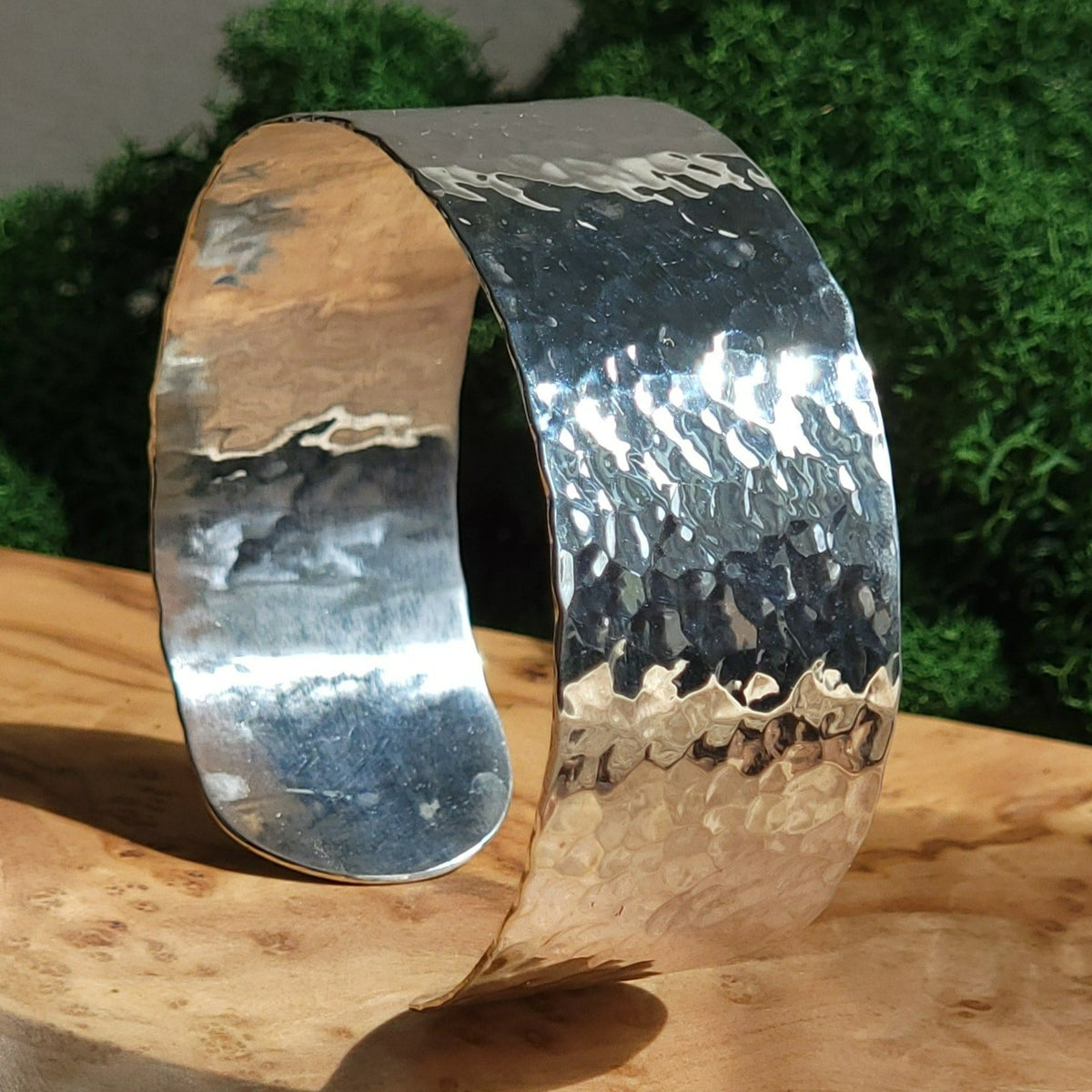 Hammered Wide Cuff with Opening