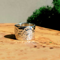 Hammered Wide-Band Ring