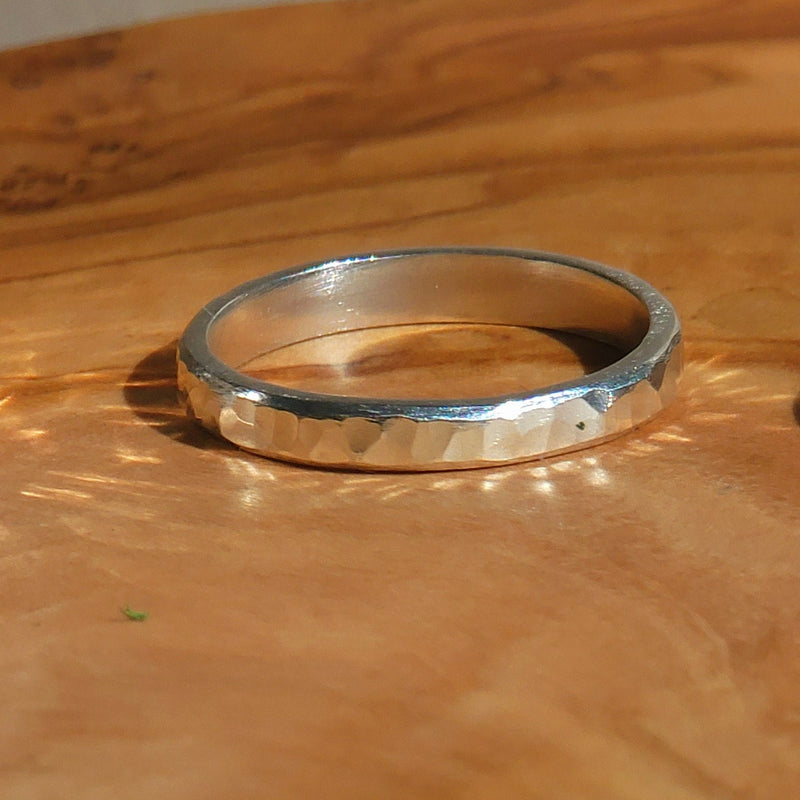 Ring - Hammered Sterling - Band - 3mm